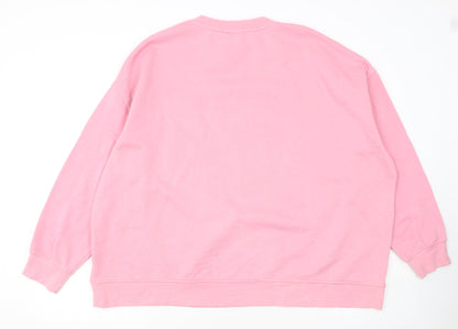 Close-up detail of Disney Women Pink Minnie Mouse 2XL Pullover Sweatshirt