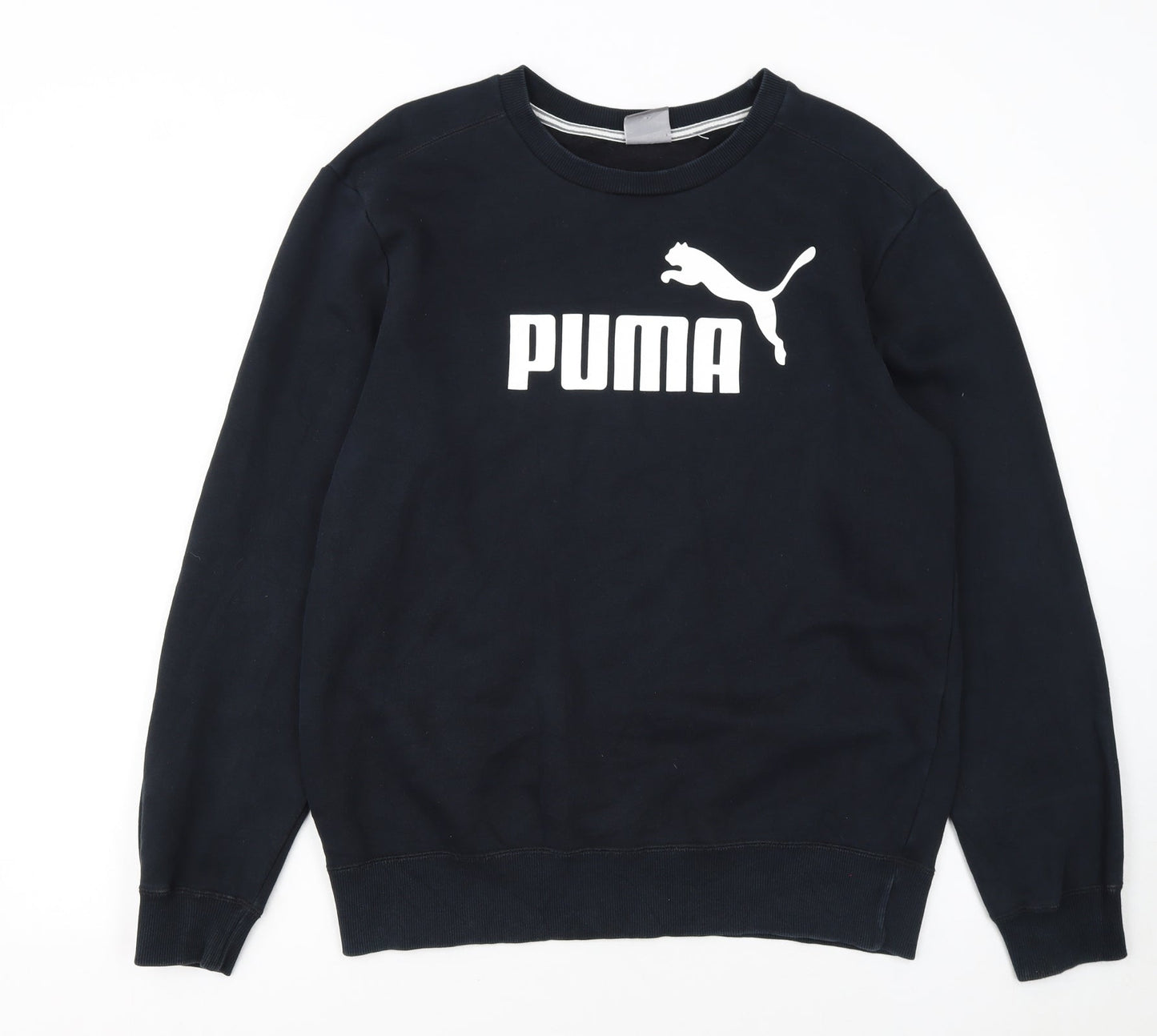 Puma Men's Black Crew Neck Logo Sweatshirt M