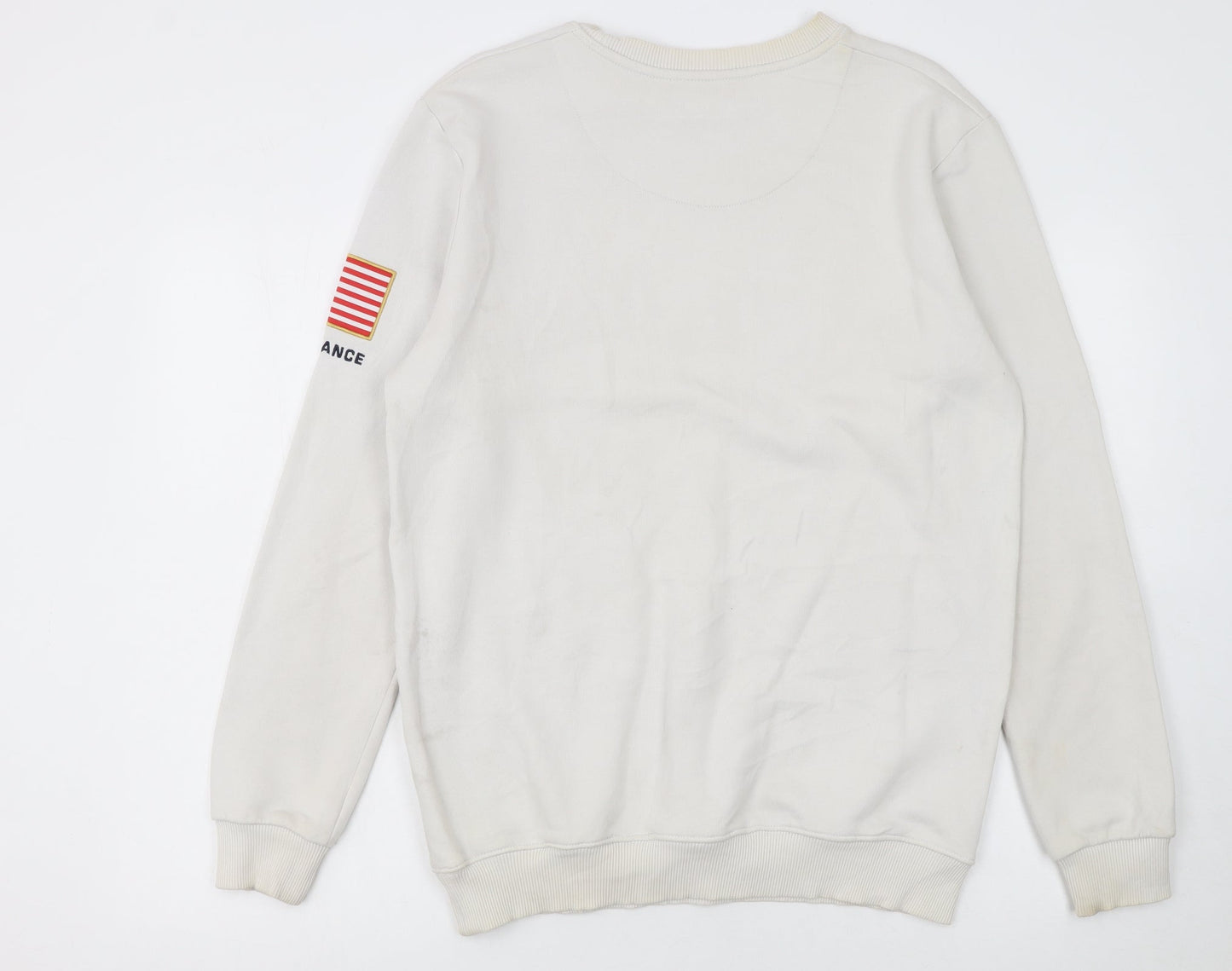 Allegiance Mens White USA Crew Neck Pullover Sweatshirt M