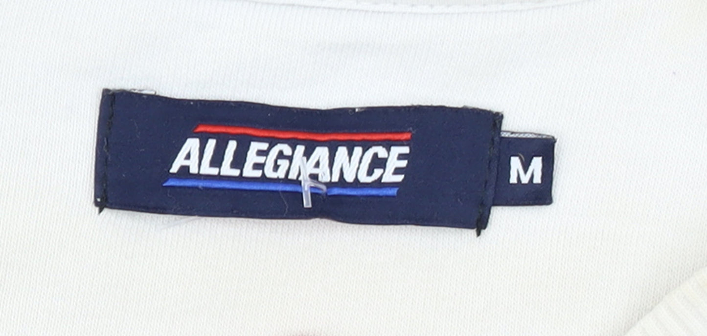 Allegiance Mens White USA Crew Neck Pullover Sweatshirt M