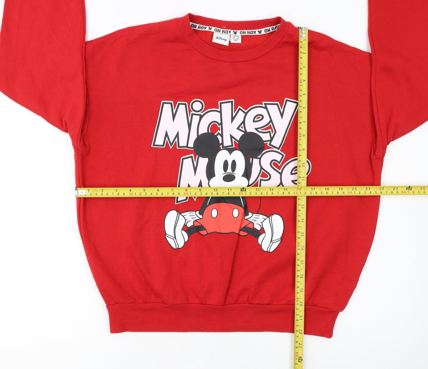 Disney Women Red Mickey Mouse Pullover Sweatshirt Size 10/12