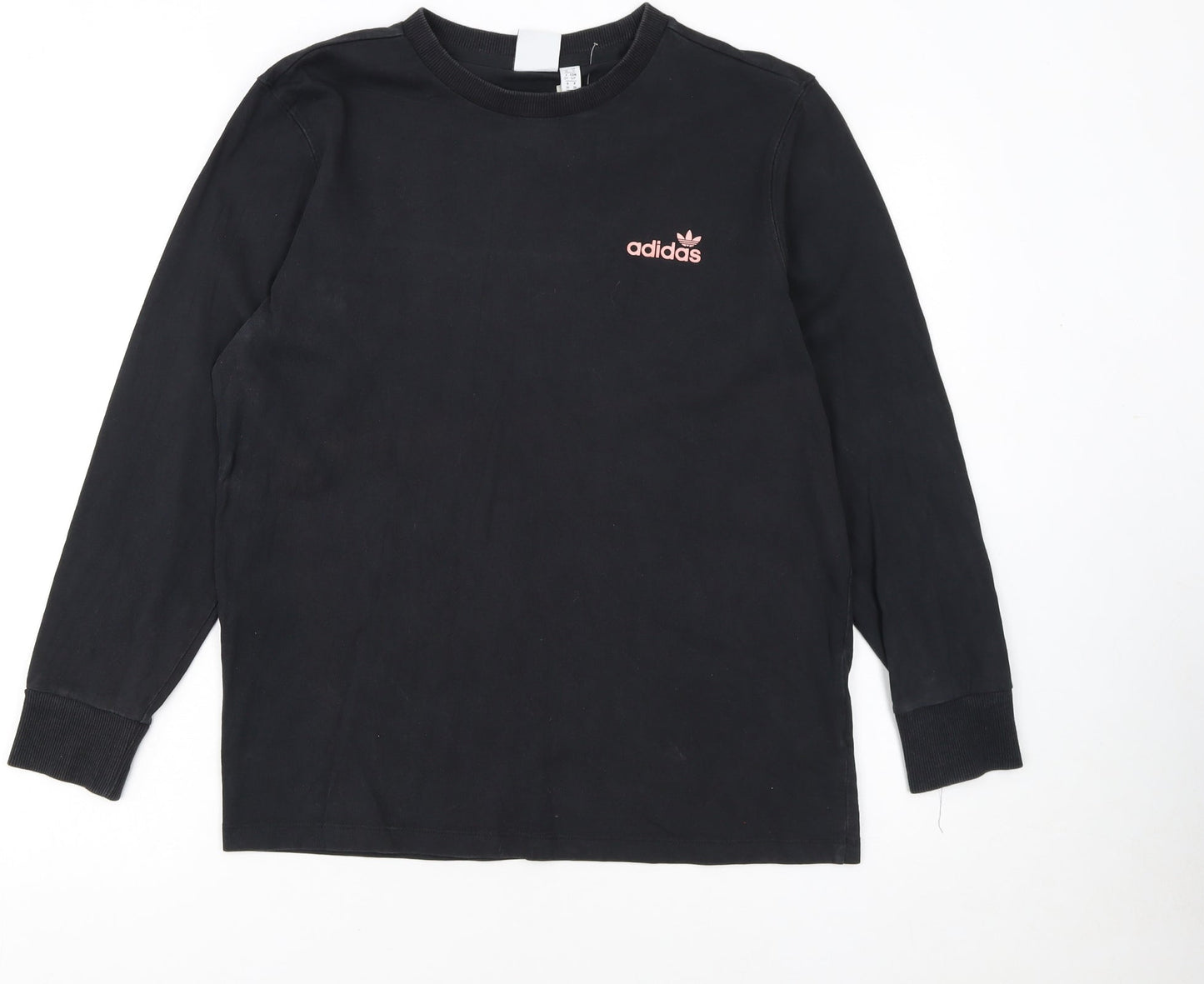 Adidas Women Black Long Sleeve Crew Neck Pullover Sweatshirt UK 10