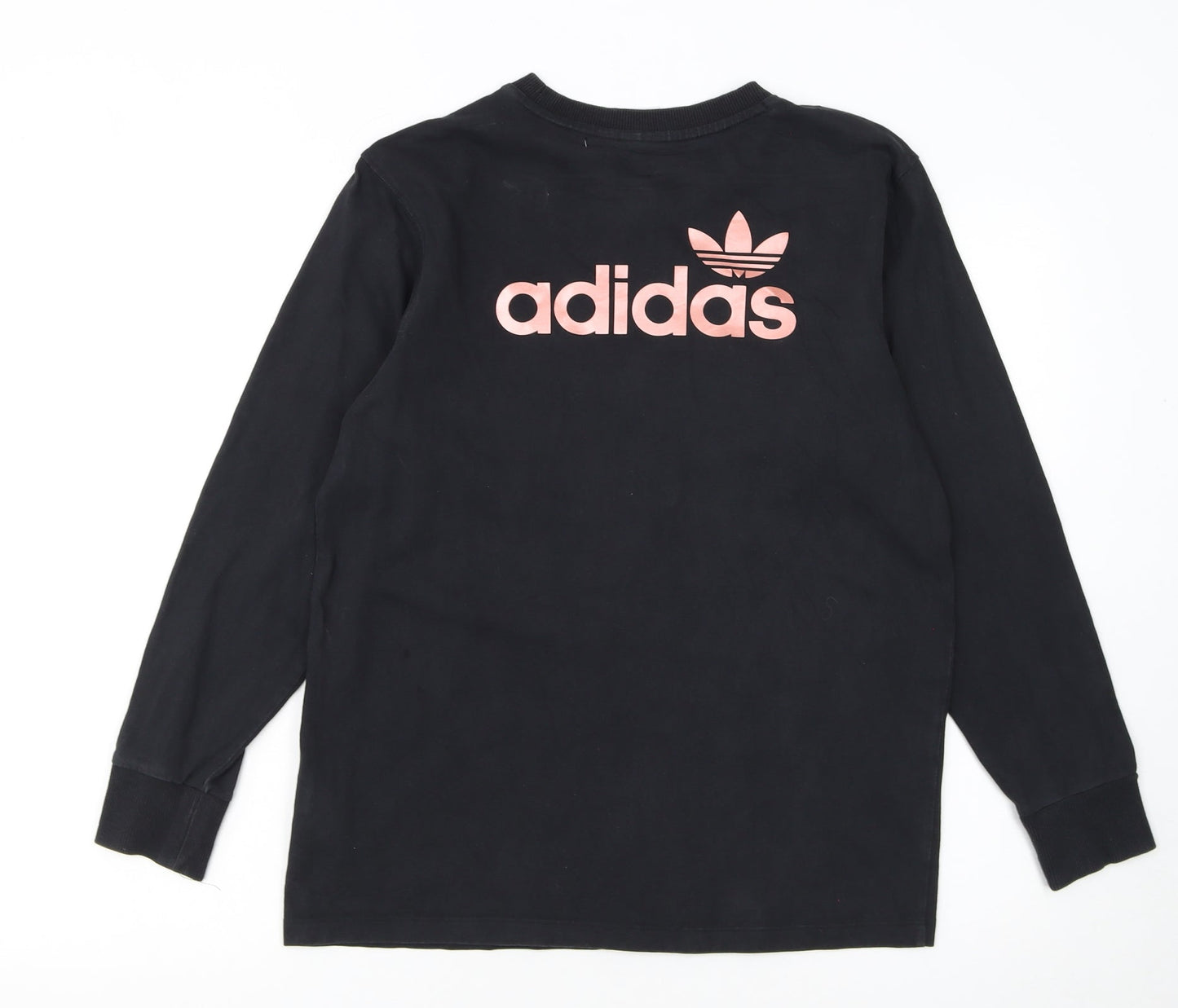 Adidas Women Black Long Sleeve Crew Neck Pullover Sweatshirt UK 10