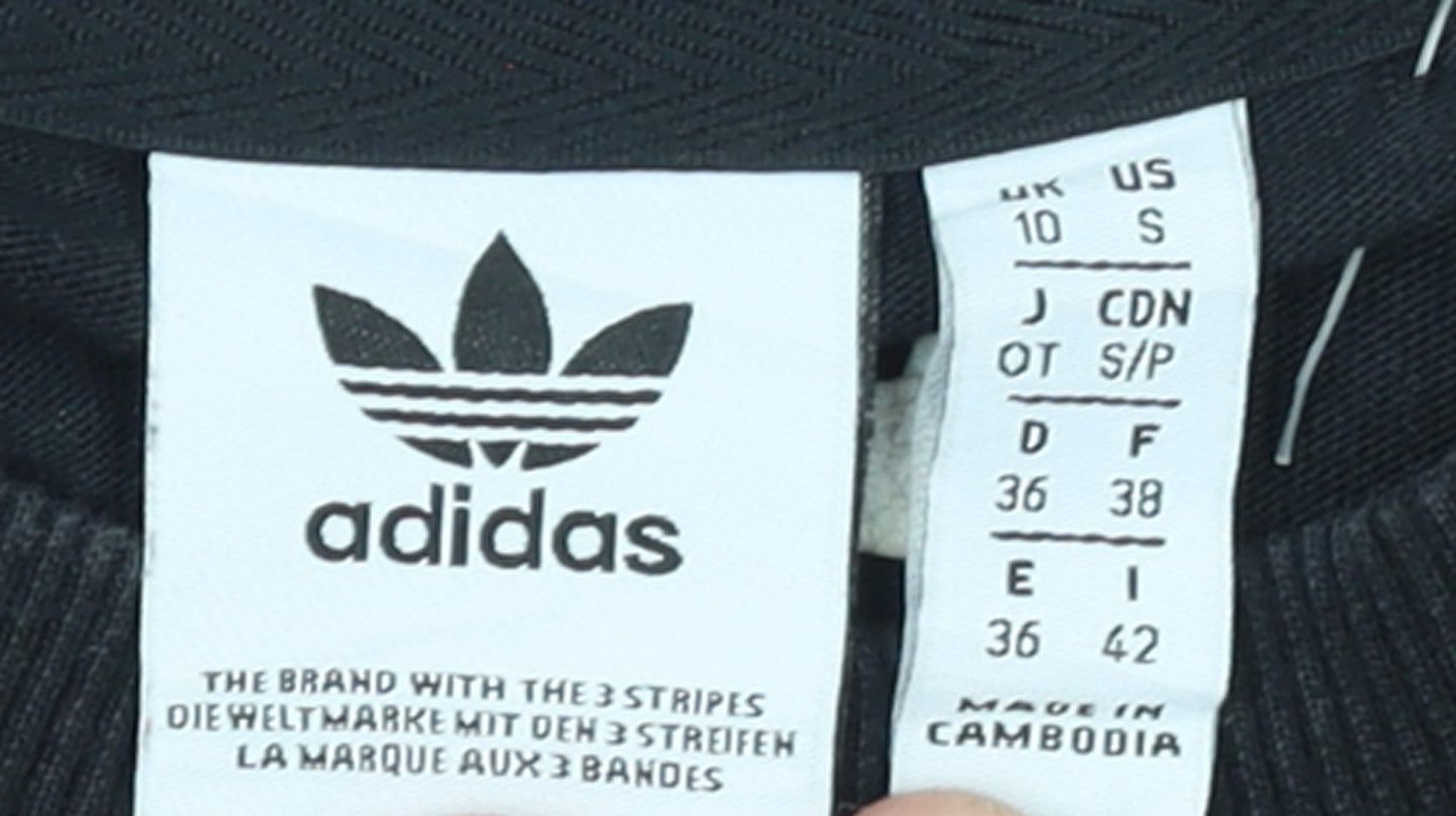 Adidas Women Black Long Sleeve Crew Neck Pullover Sweatshirt UK 10
