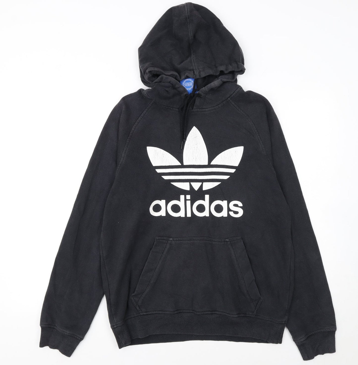 Adidas Men's Black Pullover Hoodie Small Logo Fleece Sweatshirt