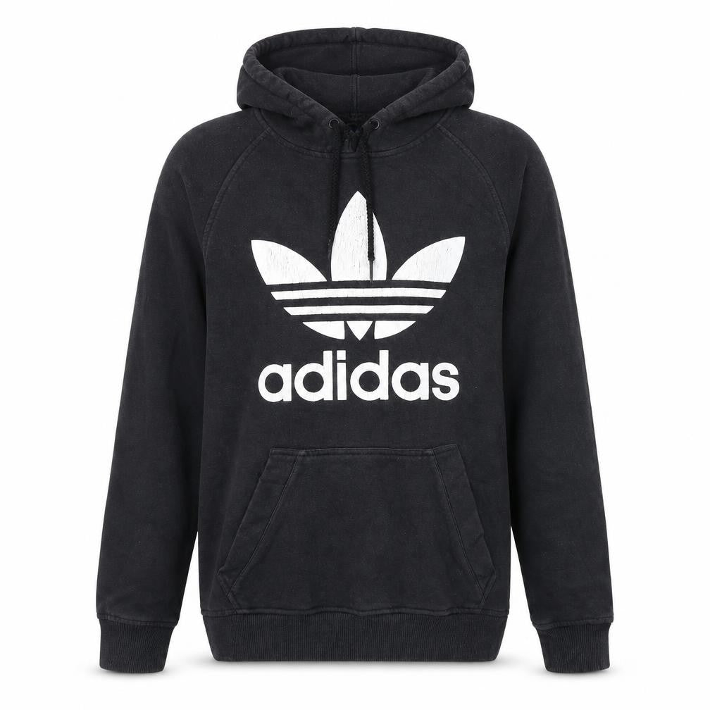 Adidas Men's Black Pullover Hoodie Small Logo Fleece Sweatshirt