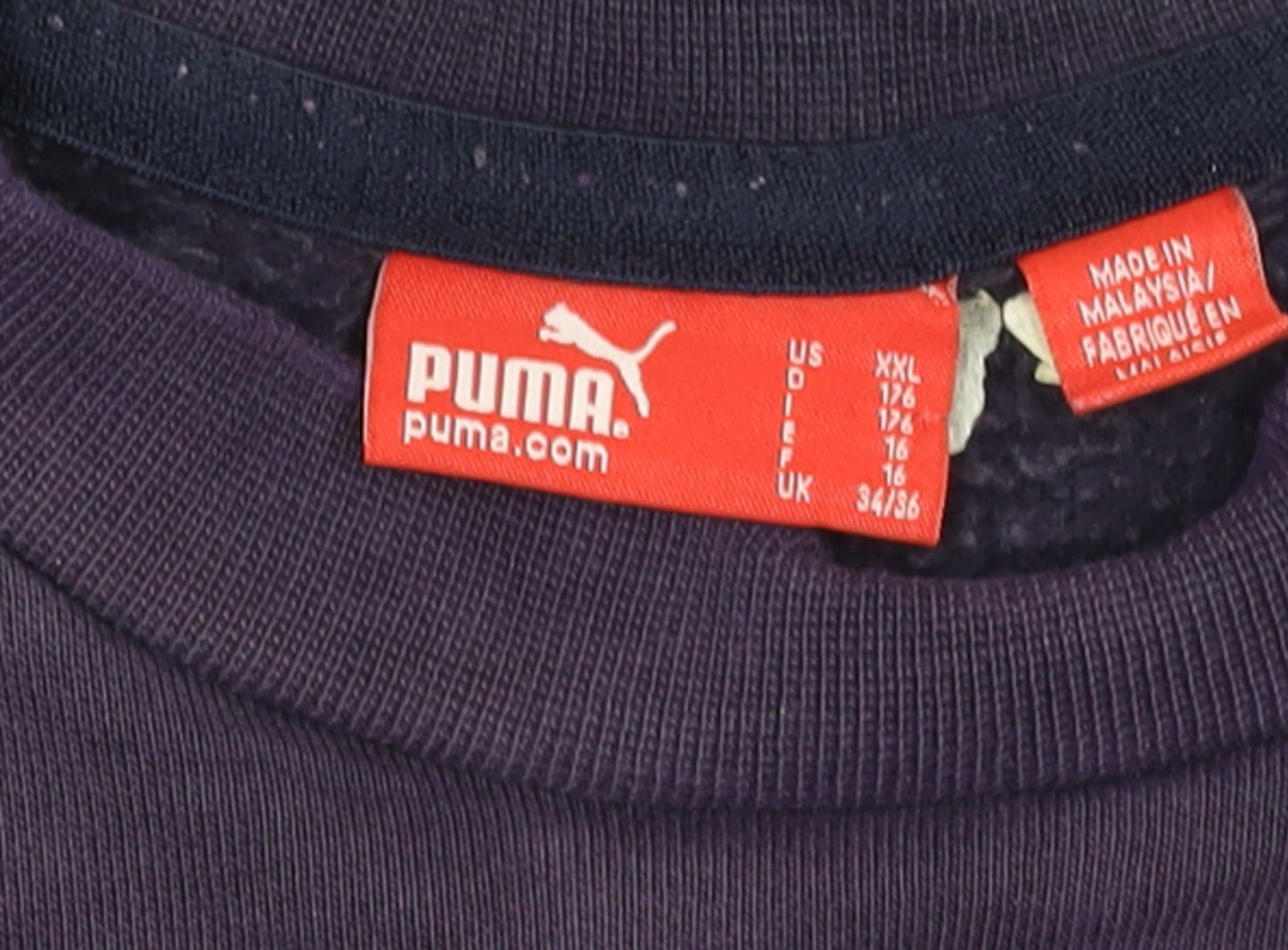 Puma Women Purple Pullover Sweatshirt Size 16 Logo Print