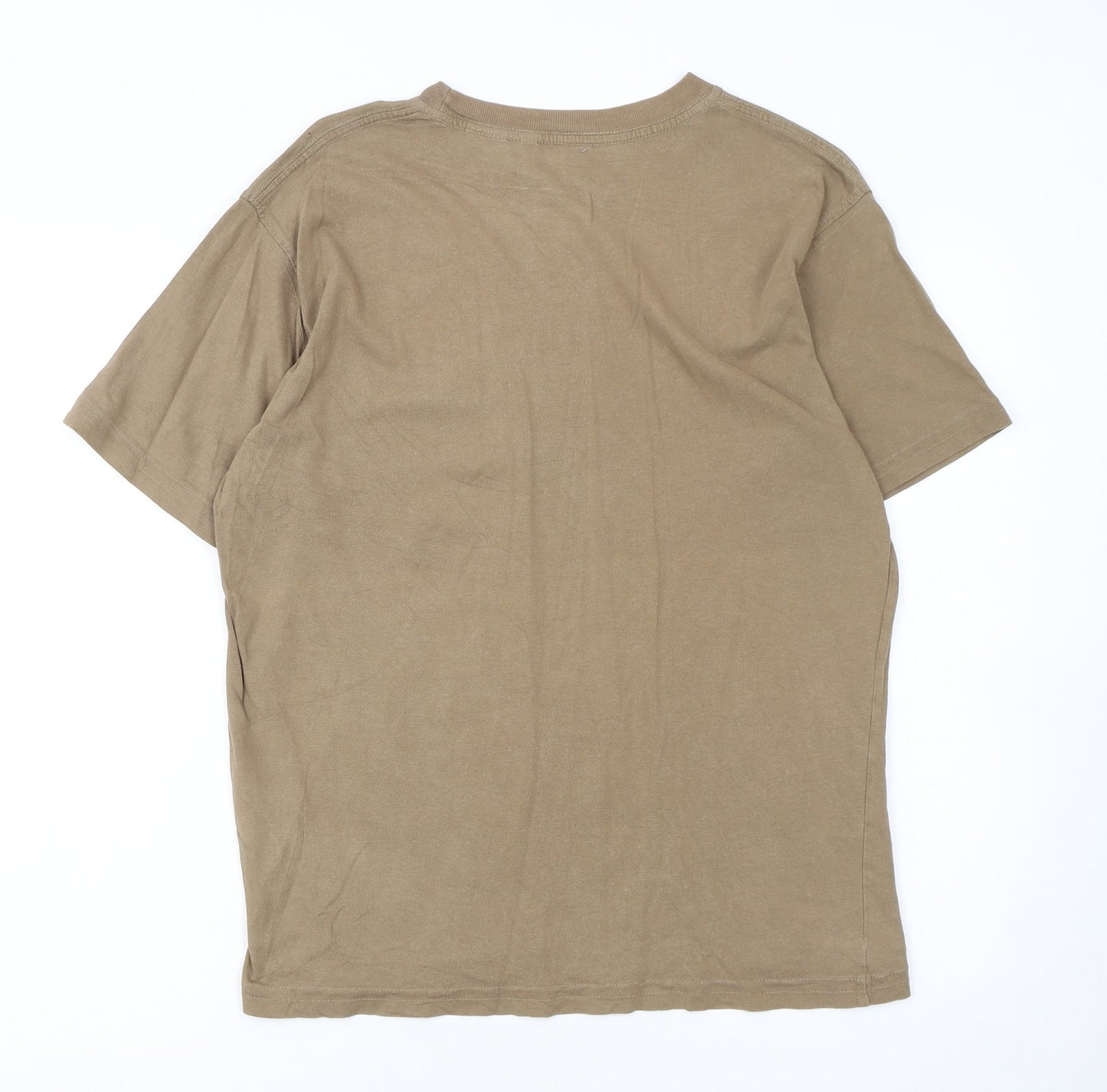 Timberland Men's Beige Cotton Crew Neck T-Shirt Size M