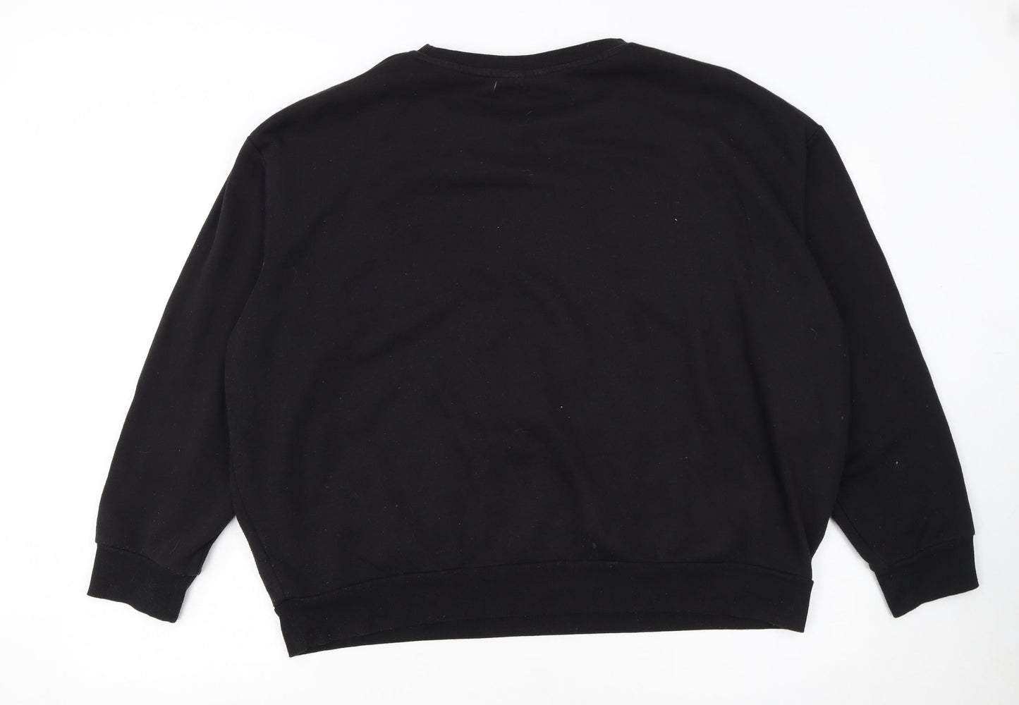 Disney Women Black XL Sweatshirt Mickey Donald Goofy Print