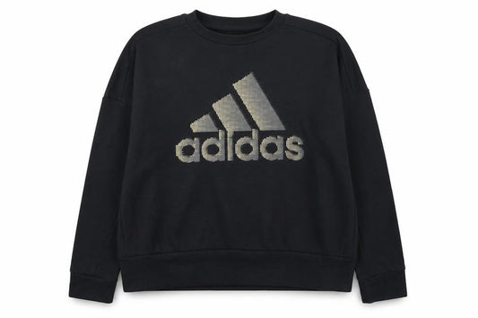 Adidas Womens Black Logo Pullover Sweatshirt L 14-16 Casual