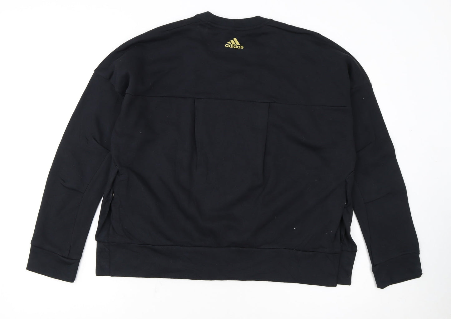 Adidas Womens Black Logo Pullover Sweatshirt L 14-16 Casual