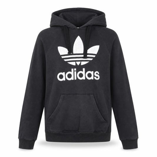 Adidas Womens Black XS Pullover Hoodie with Logo Print