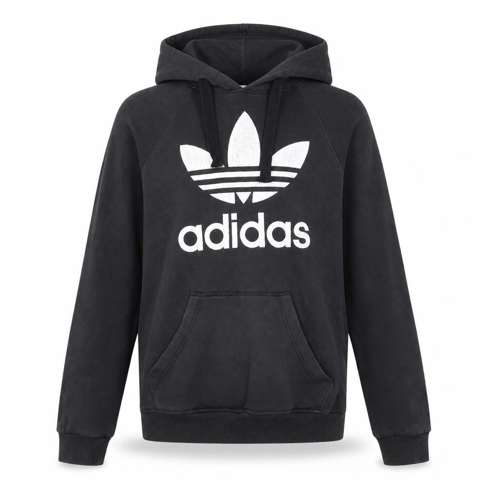 Adidas Womens Black XS Pullover Hoodie with Logo Print