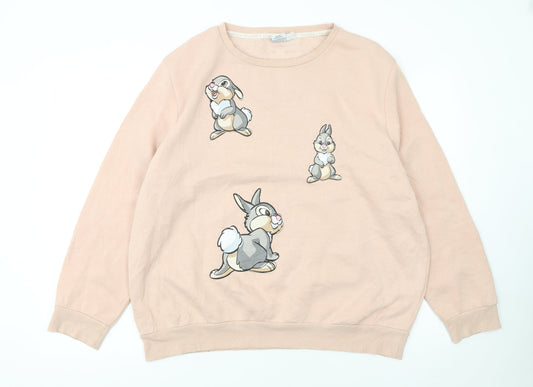 Disney Women Pink Thumper Sweatshirt XL Graphic Pullover