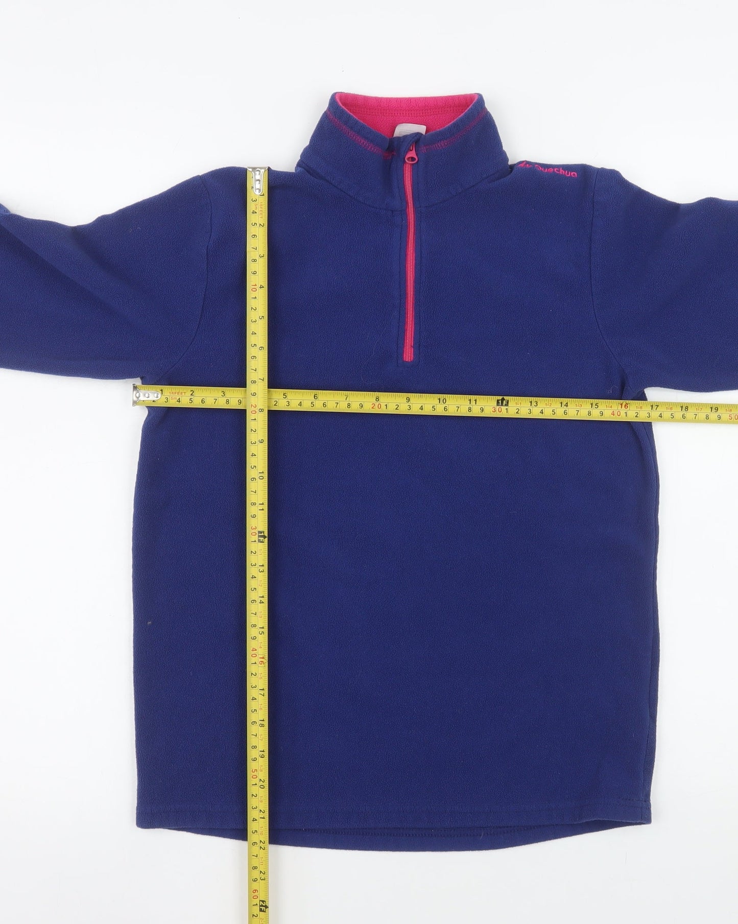 Decathlon Girls Blue Fleece Half Zip Pullover Sweatshirt Size 14 Years