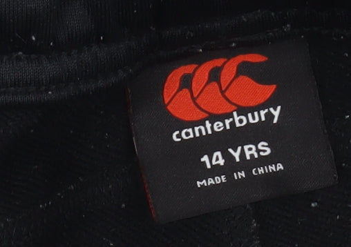 Canterbury Boys Black 14 Years Rugby Track Pants with Elastic Waist