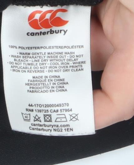Canterbury Boys Black 14 Years Rugby Track Pants with Elastic Waist