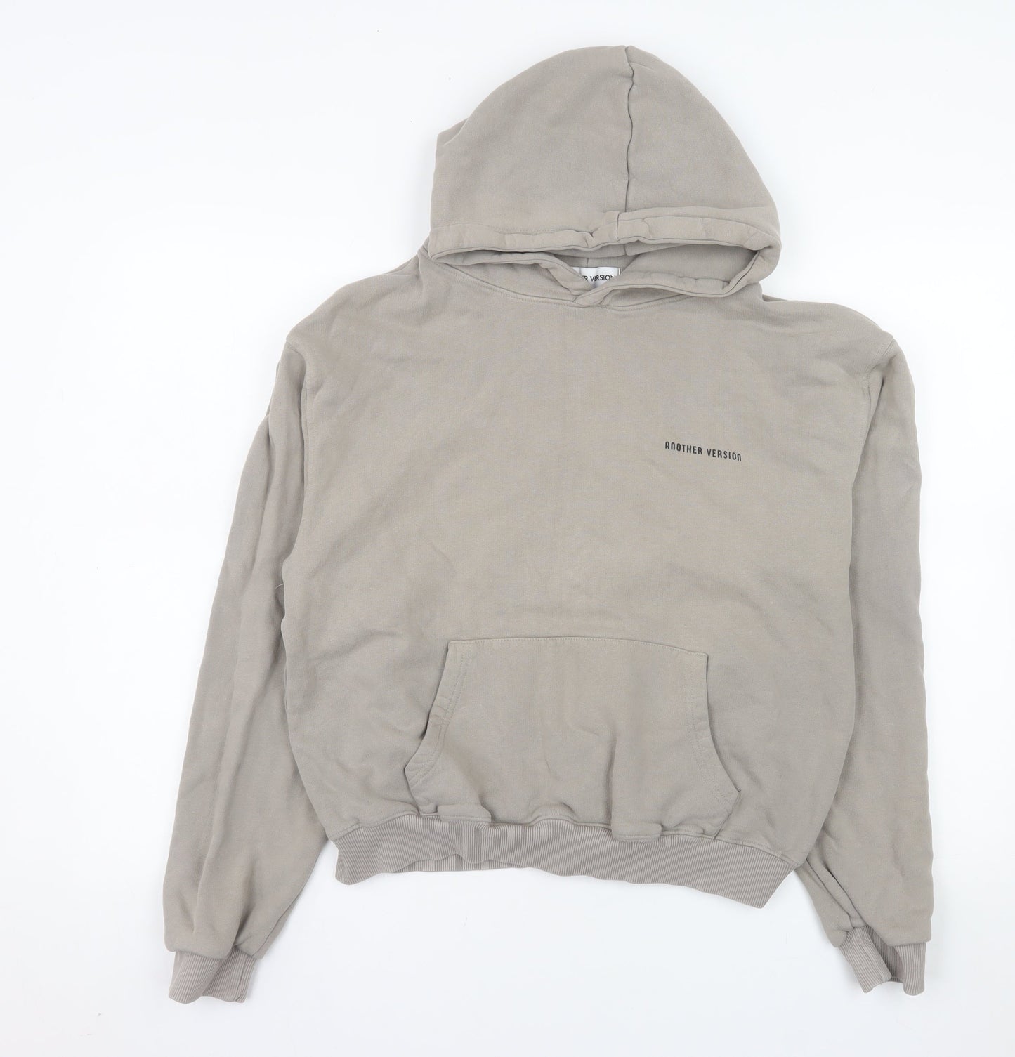 Another Version Men's Beige Pullover Hoodie Size S Cotton