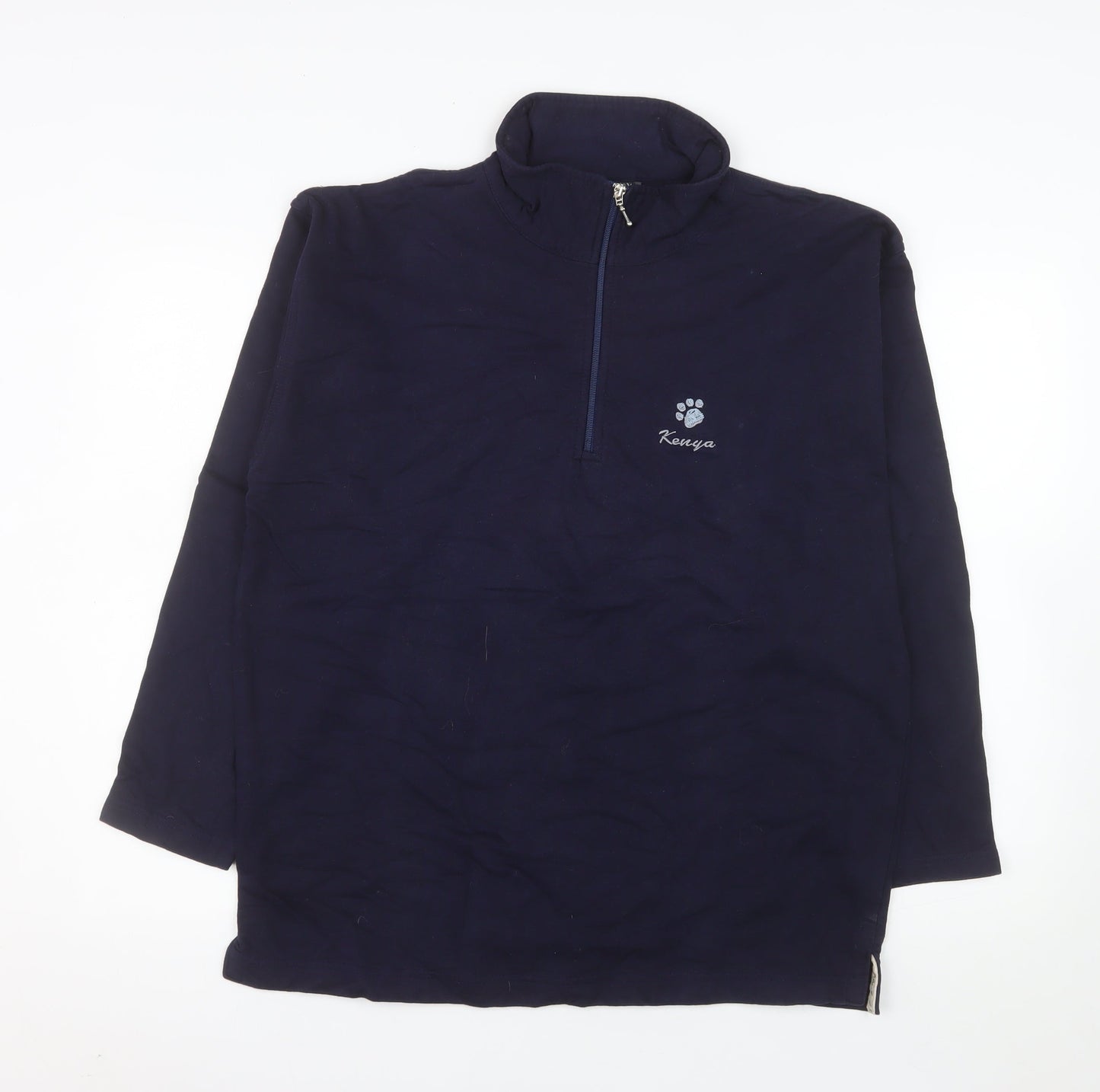 Oneway Men's Navy Blue Fleece 1/4 Zip Pullover Sweatshirt XL