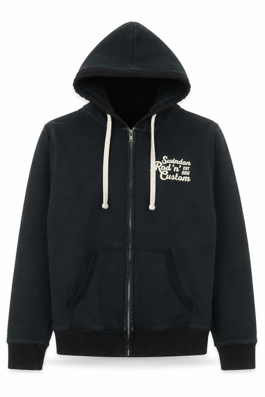 Front Row Men's Black Zip Hoodie Jacket M Cotton Polyester