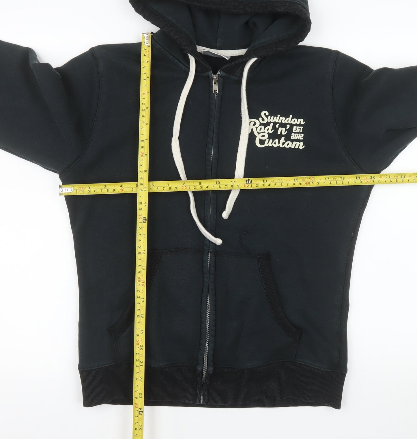 Front Row Men's Black Zip Hoodie Jacket M Cotton Polyester