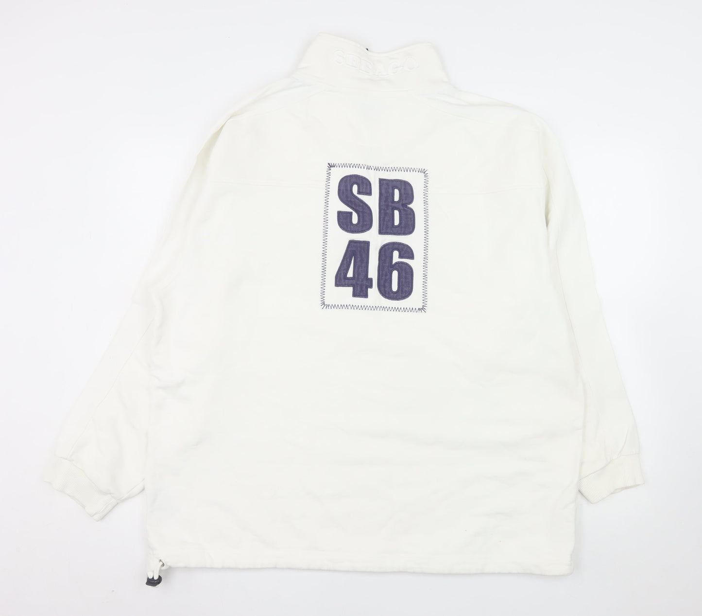 Sebago Men's White 2XL 1/4 Zip Cotton Pullover Sweatshirt