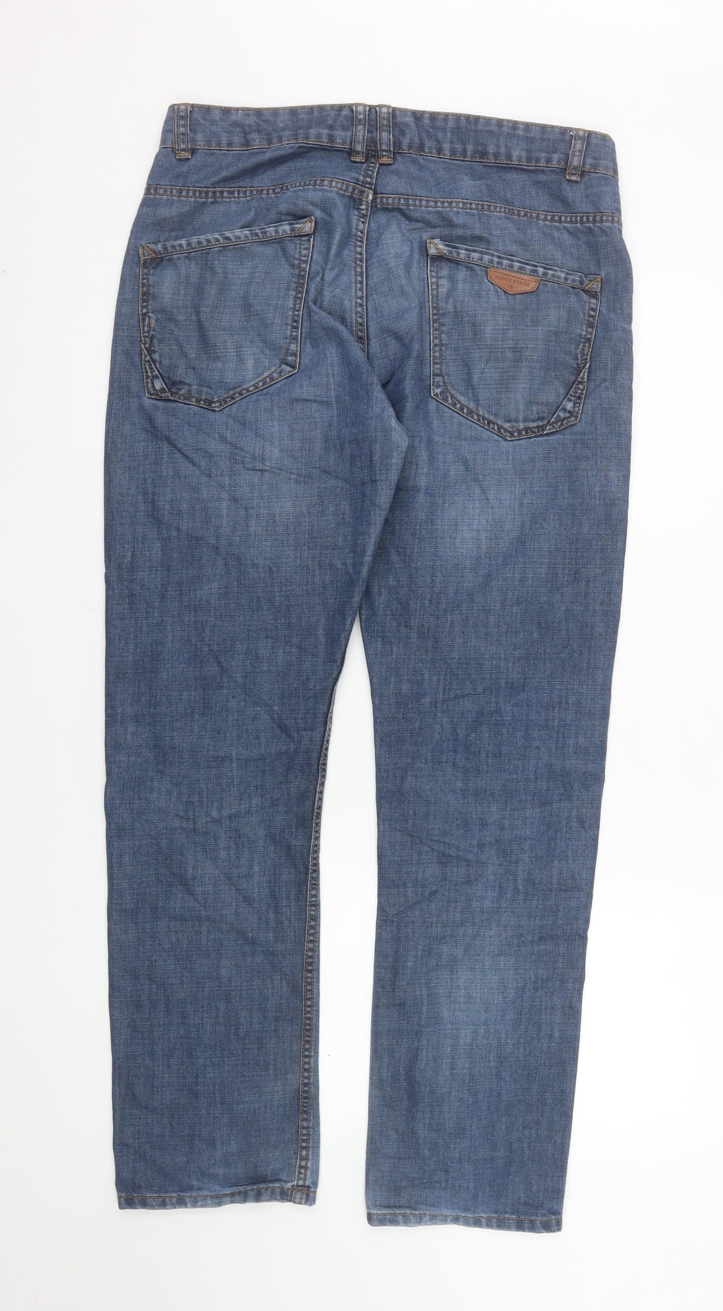 House Denim Men's Blue Straight Regular Fit Jeans W30 L32