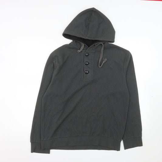 Preloved Twenty By Seventyhill Men's Grey Henley Hoodie Size L Polyester Blend - Front