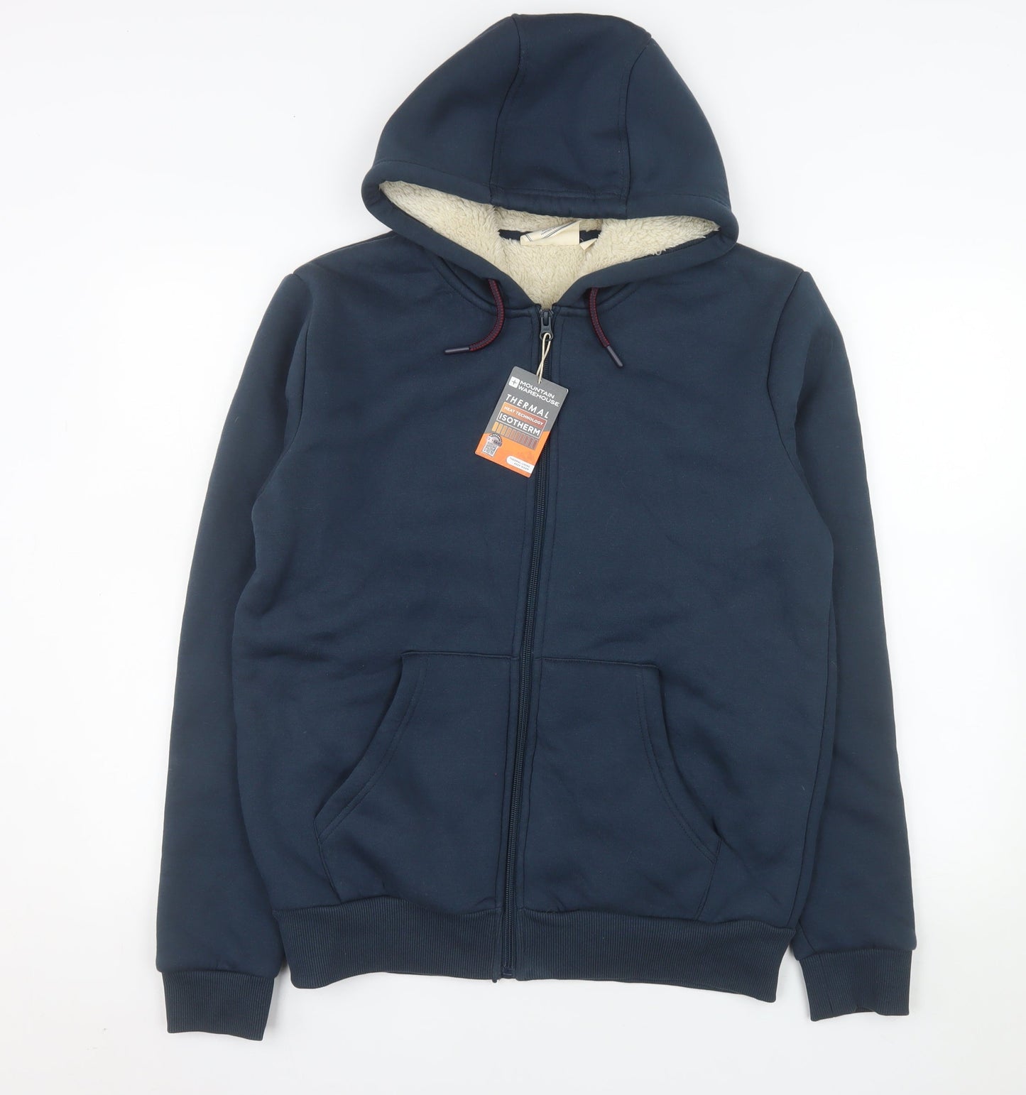 Mountain Warehouse Men's Navy Hooded Full Zip Thermal Jacket Small
