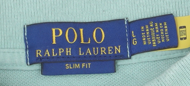 Ralph Lauren Men's Green Slim Fit Polo Shirt Size M 100% Cotton