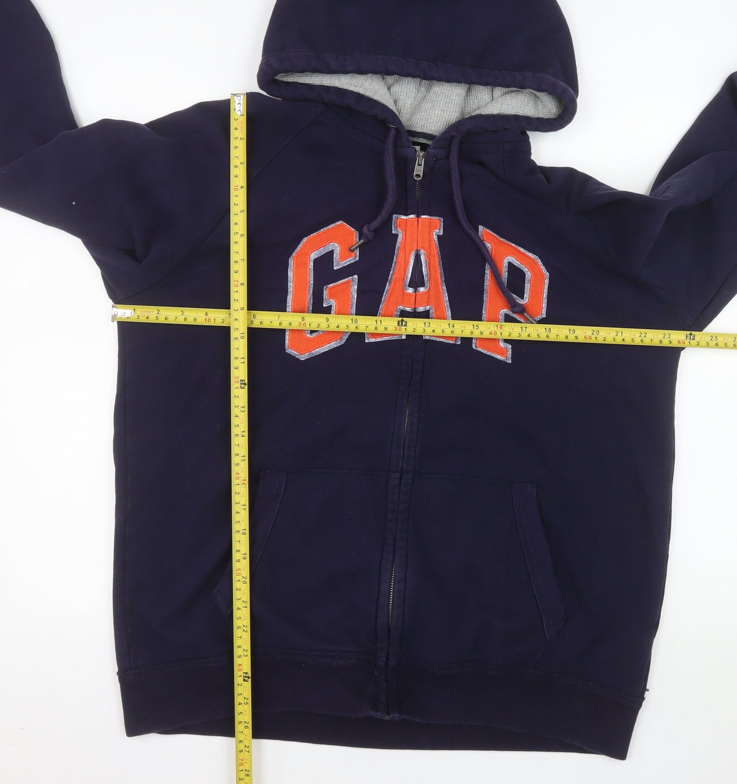 GAP Men’s Blue Full Zip Hooded Fleece Jacket XL Cotton Blend