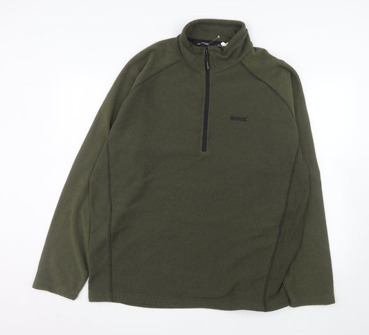 Regatta Mens Green 2XL Half Zip Fleece Sweatshirt Outdoor Pullover