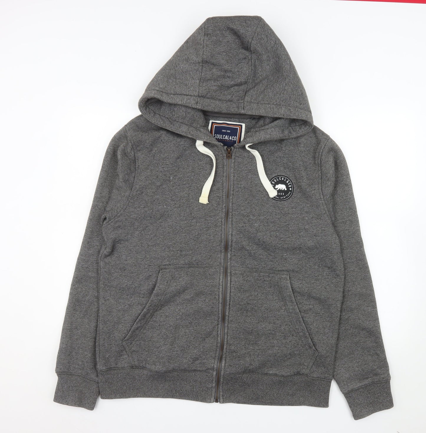 SoulCal & Co Women Grey 2XL Hooded Full Zip Cotton Blend Jacket