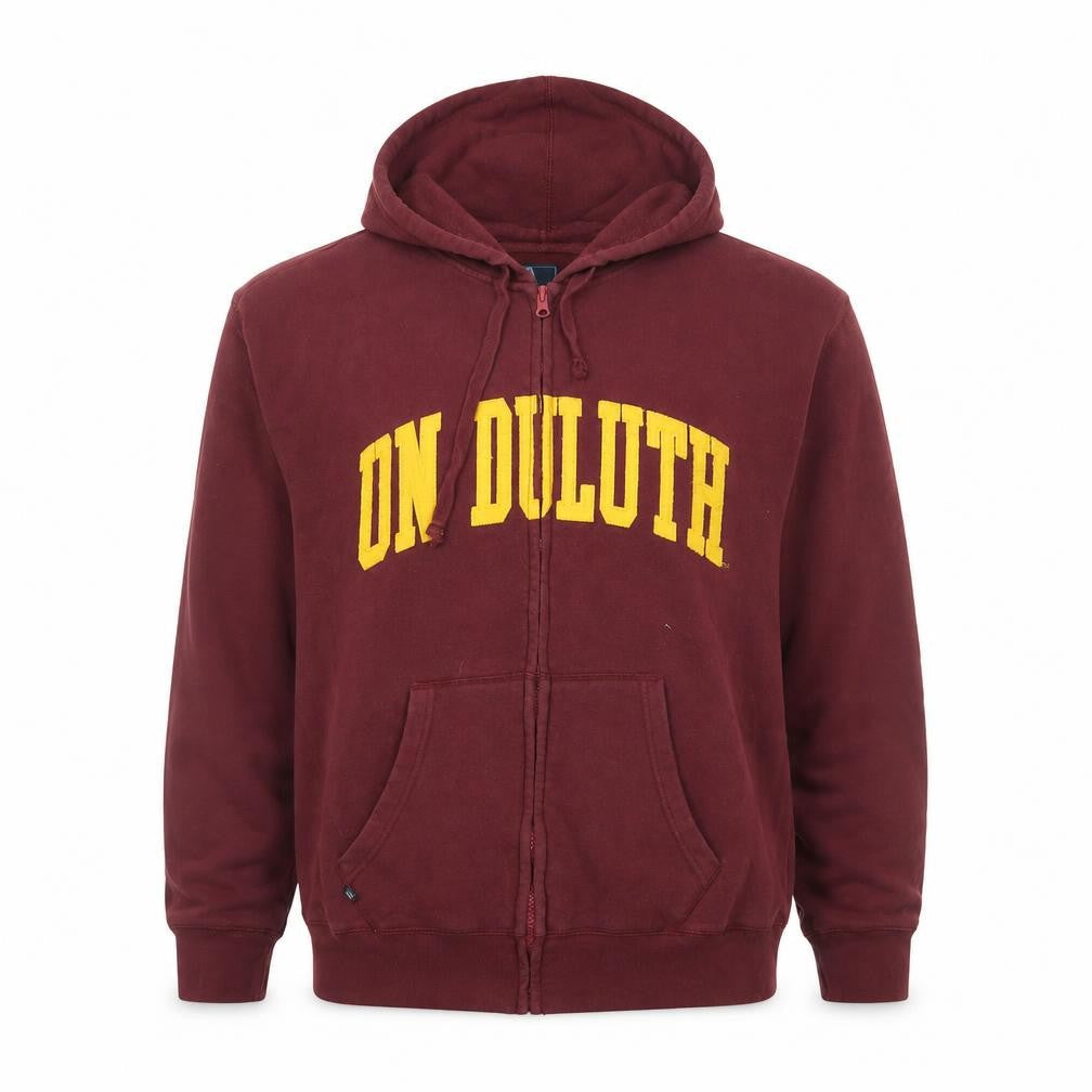 J. America Men’s Red XL Full Zip Hooded Fleece Jacket UM Duluth
