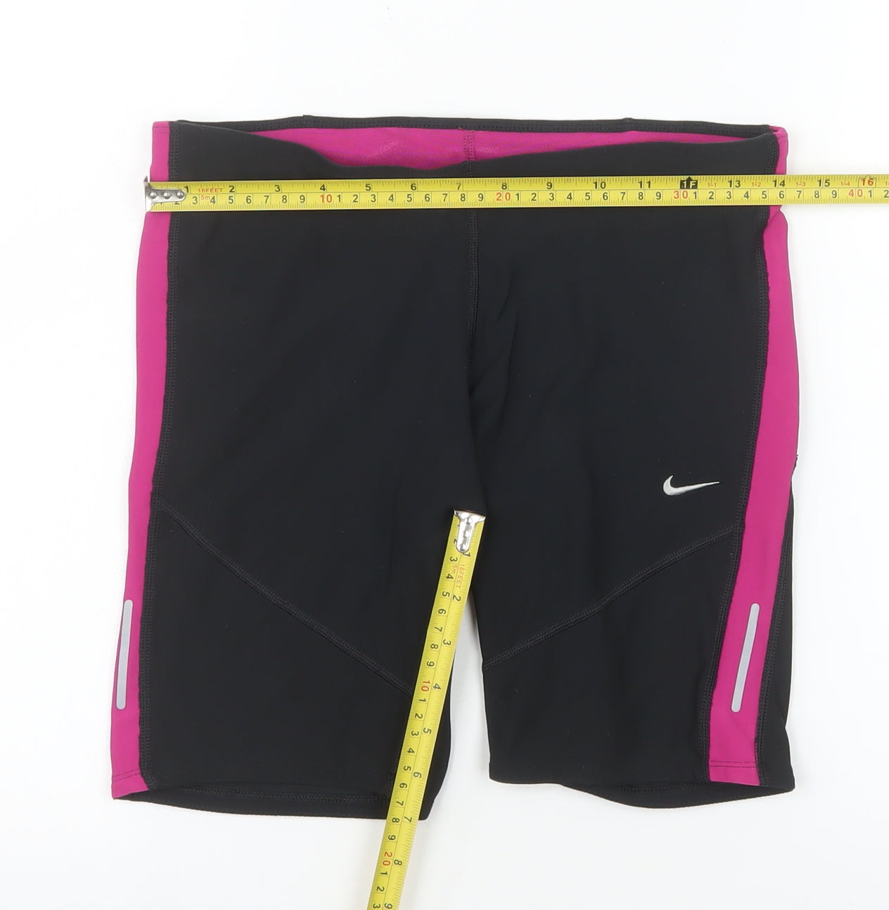 Nike Womens Black Pink Dri-FIT Biker Shorts Size M - Athletic Fit