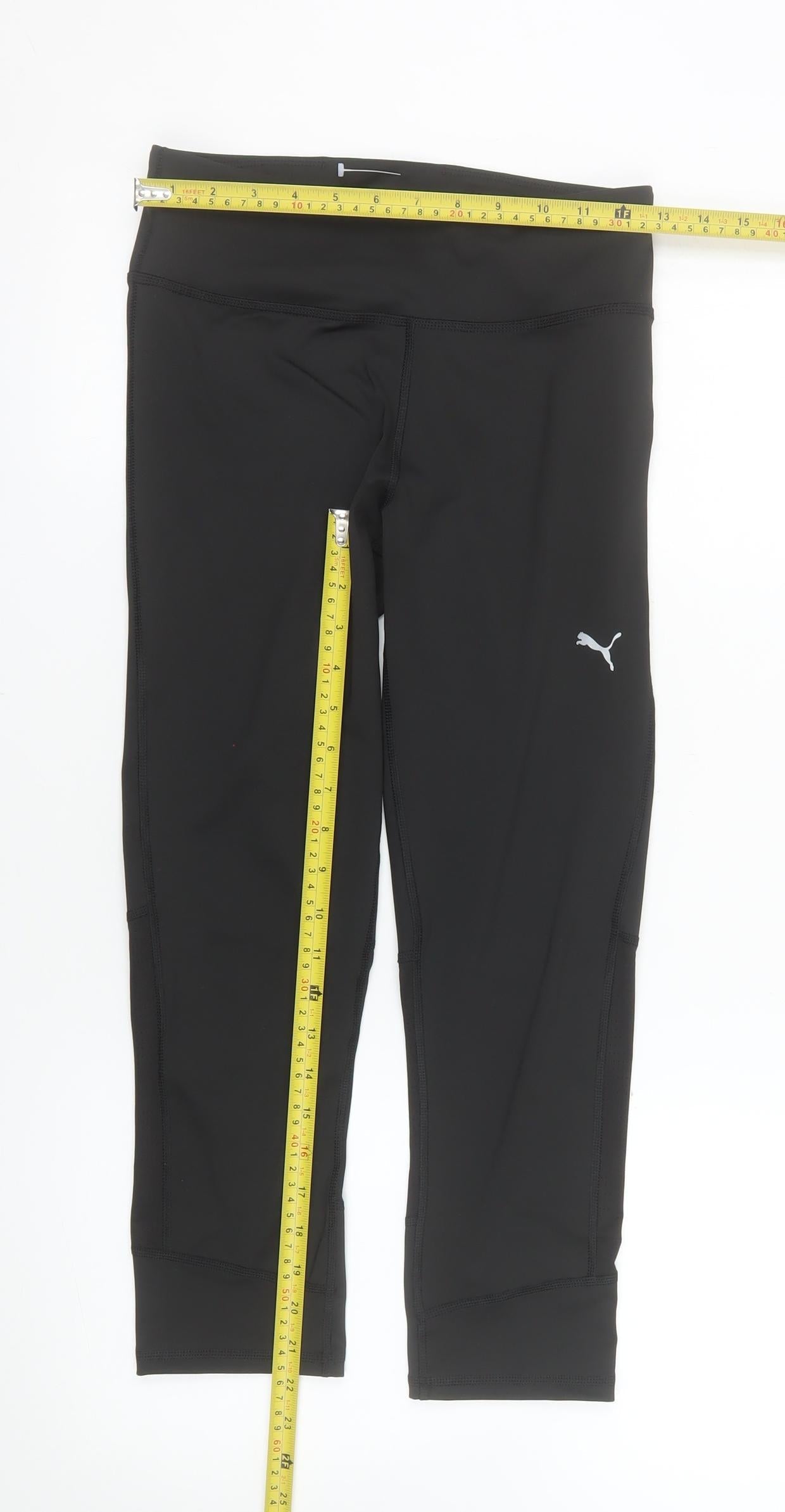 Puma Womens Black Capri Leggings Size S Quick Dry Activewear