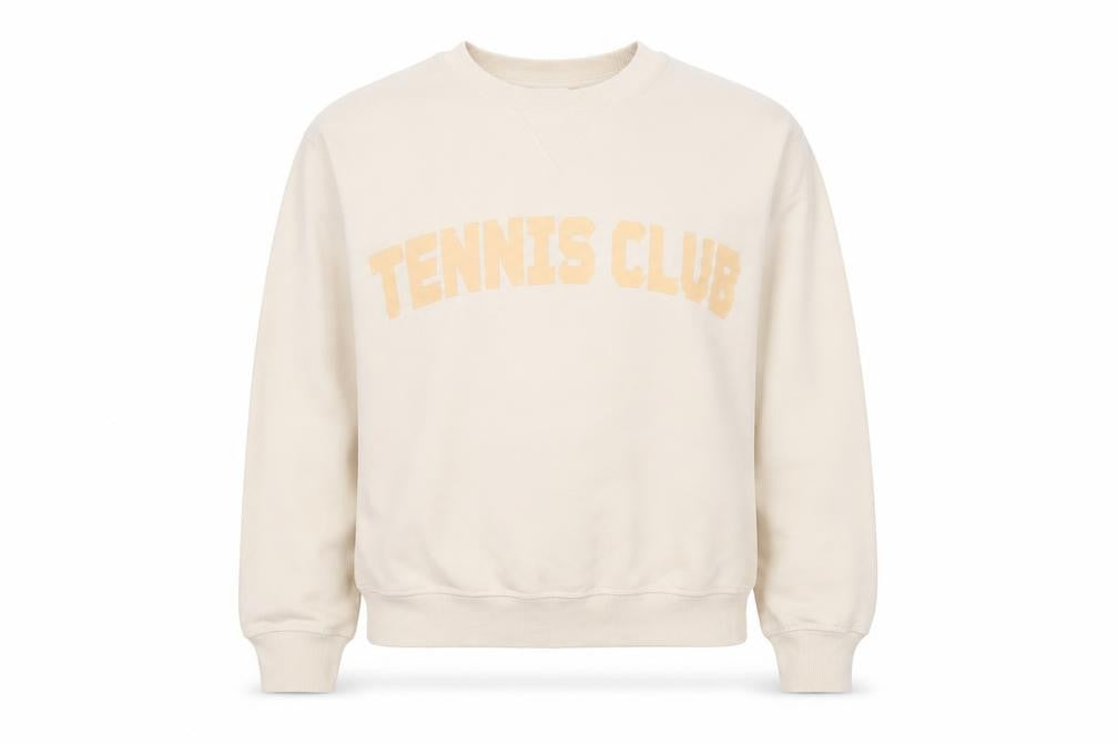 H&M Women's Beige Tennis Club Pullover Sweatshirt XS Cotton Blend