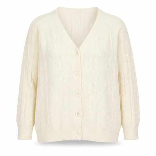 Rowen Avenue Women’s Ivory Cable Knit Cardigan XL