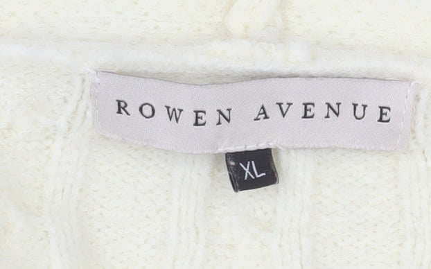Rowen Avenue Women’s Ivory Cable Knit Cardigan XL