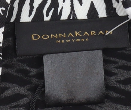 Donna Karan Women’s Black Animal Print Wrap Dress Size M Long Sleeve Knee Length
