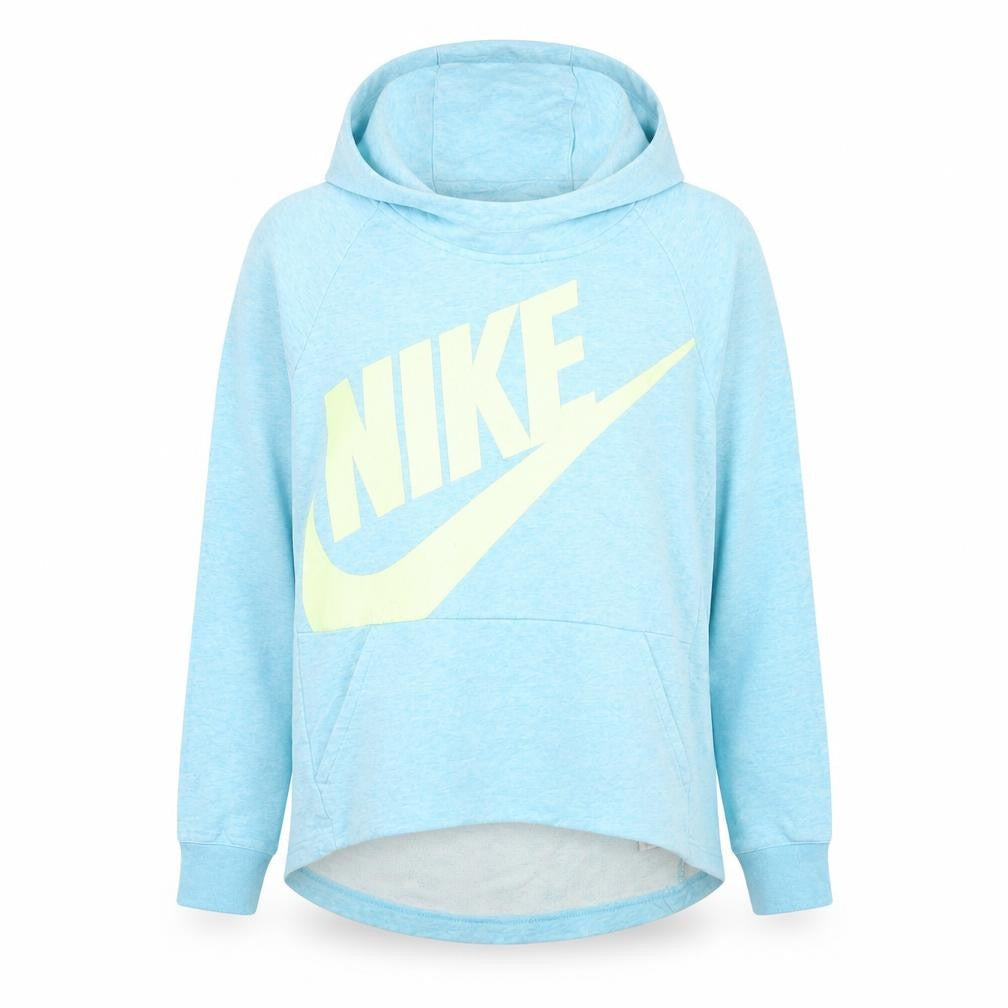 Nike Womens Blue Pullover Hoodie Large Cotton Blend Sportswear