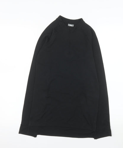 Additional front view of Trespass boys’ black 11-12 years 1/4 zip fleece sweatshirt