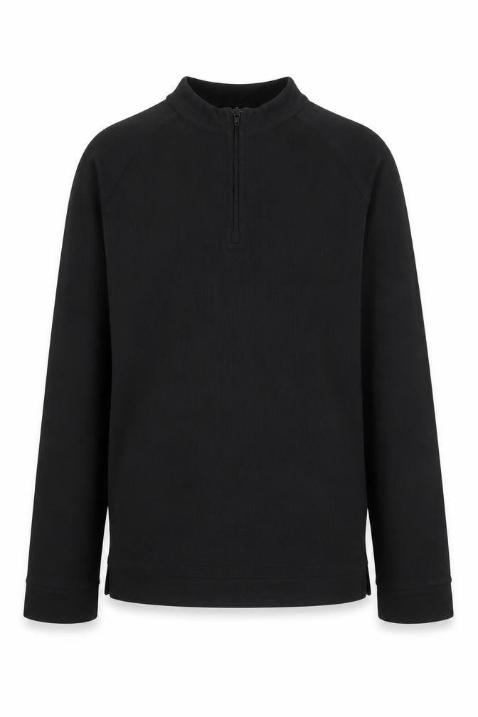 Trespass Boys Black 11-12 Years 1/4 Zip Fleece Sweatshirt