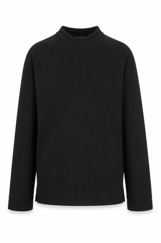Trespass Boys Black 11-12 Years 1/4 Zip Fleece Sweatshirt
