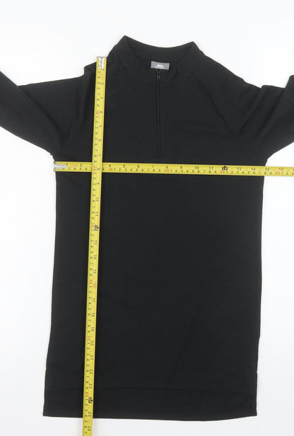Back view of Trespass boys’ black 11-12 years 1/4 zip fleece sweatshirt