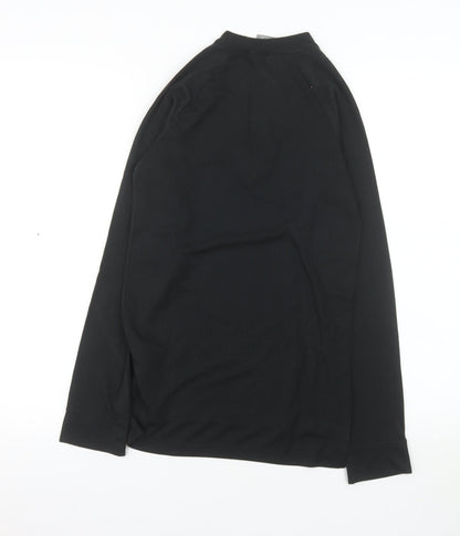 Close-up detail of Trespass boys’ black 11-12 years 1/4 zip fleece sweatshirt