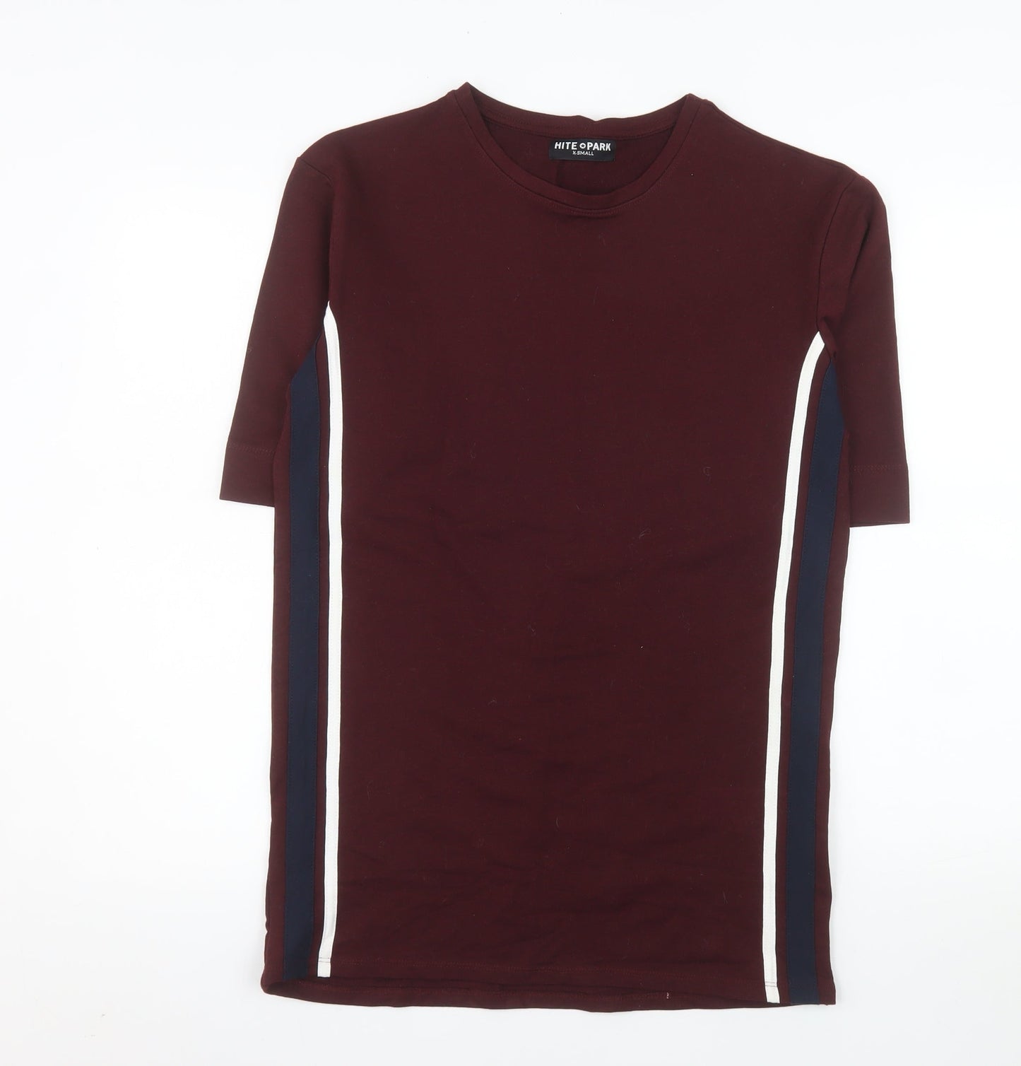 HITE PARK Unisex Adults Brown XS Slim Fit Crew Neck T-Shirt