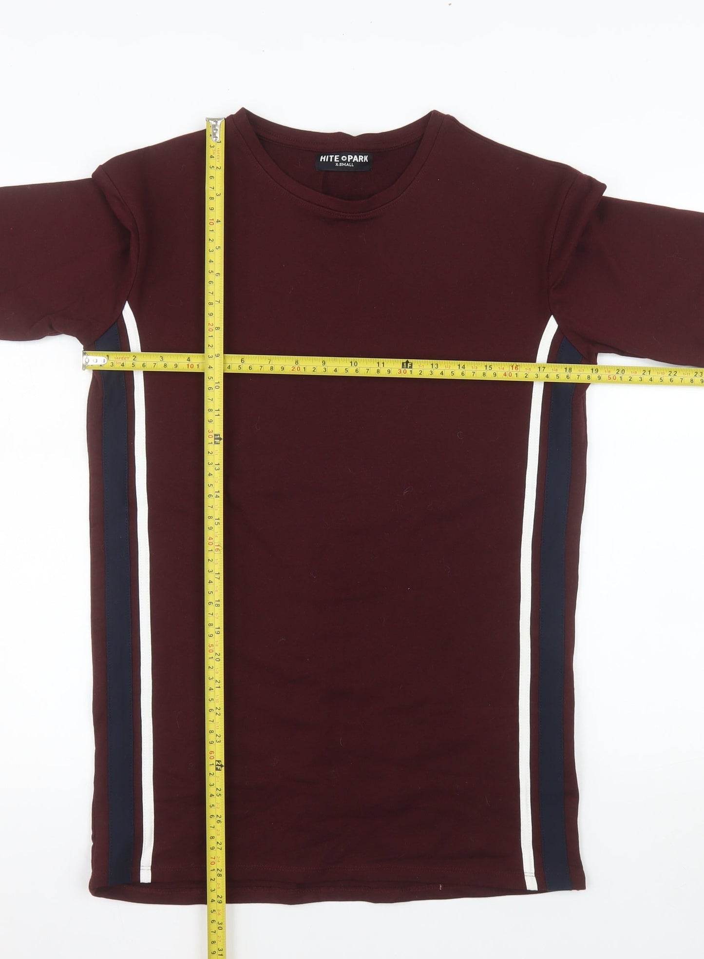 HITE PARK Unisex Adults Brown XS Slim Fit Crew Neck T-Shirt