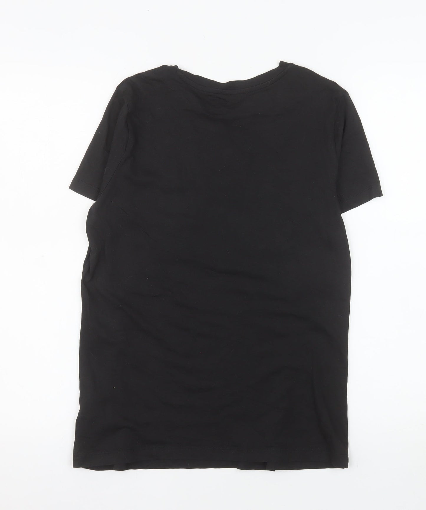 Puma Women's Black Floral Logo Crew Neck Short Sleeve T-Shirt M