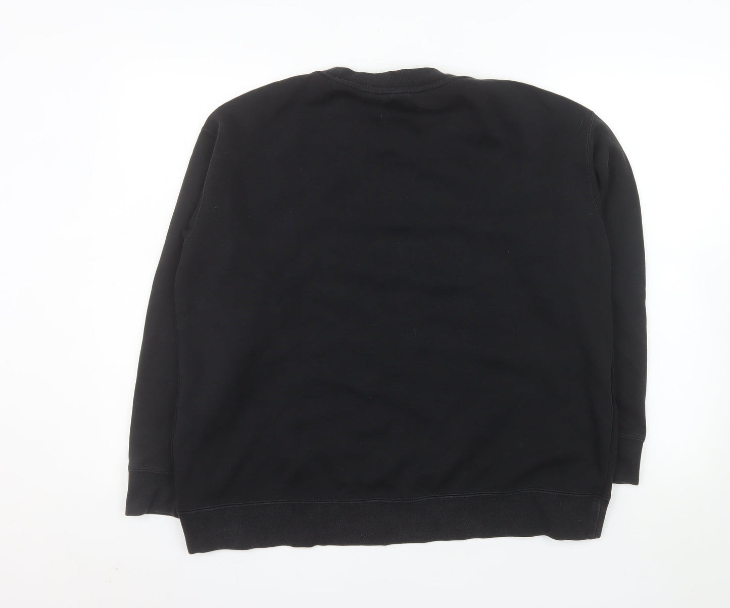 Adidas Womens Black Crew Neck Long Sleeve Pullover Sweatshirt Size 14